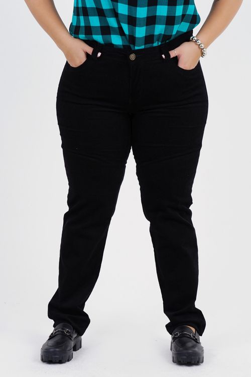 Calça Reta Plus Size Recomeço Veludo