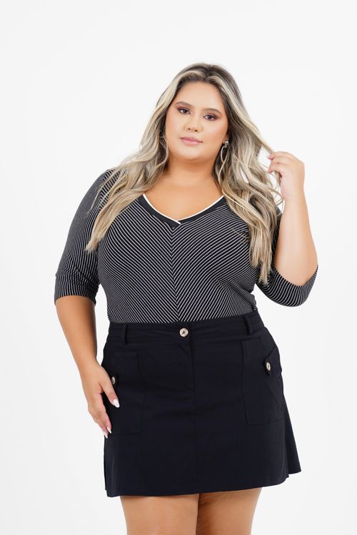 Blusa Plus Size Hábito Manga 3/4