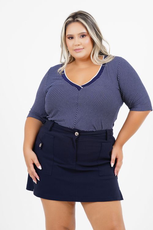 Blusa Plus Size Hábito Manga 3/4