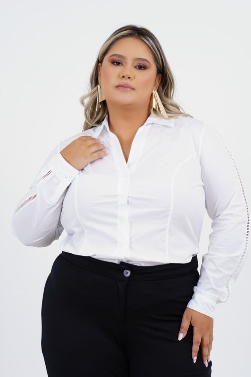Camisa Plus Size Consciência Manga Longa