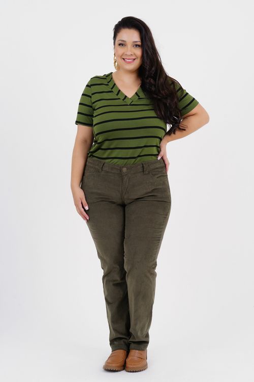 Blusa Plus Size Corpo Manga Curta