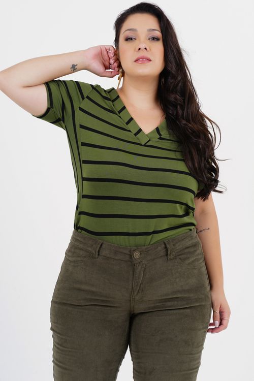 Blusa Plus Size Corpo Manga Curta