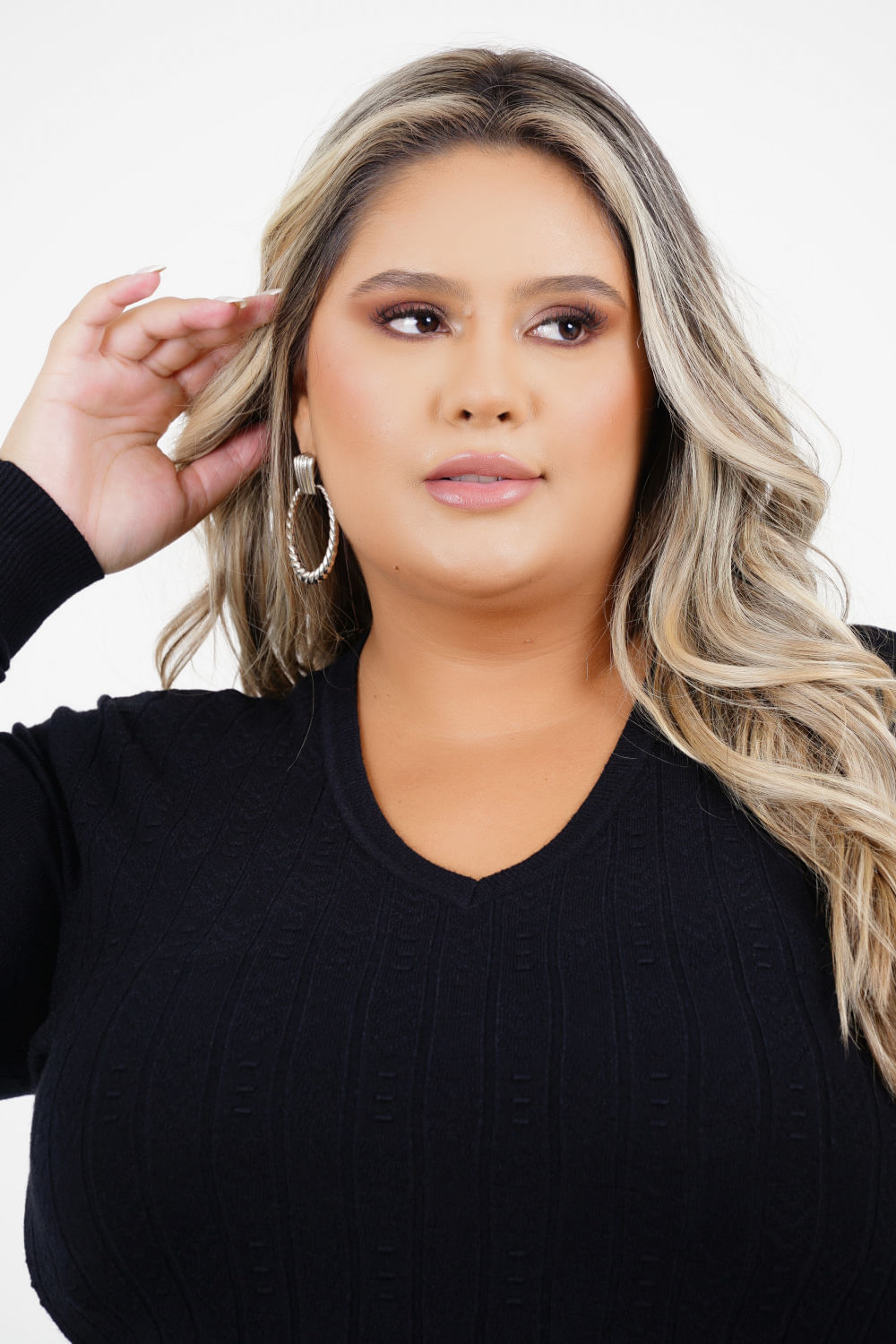 Blusa Tricot Plus Size Saudável Manga Longa - Program Moda | Moda Plus ...