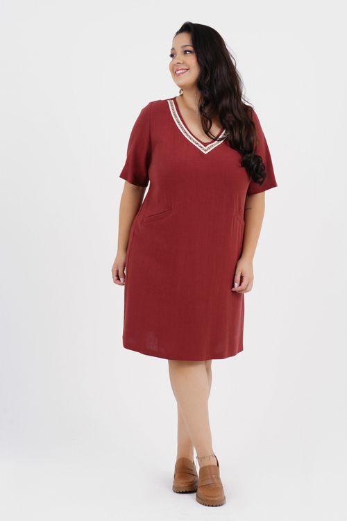 Vestido Plus Size Caminho Médio