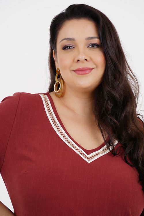 Vestido Plus Size Caminho Médio