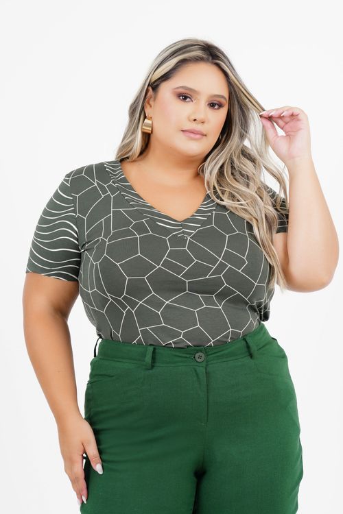 Blusa Plus Size Nirvana Manga Curta