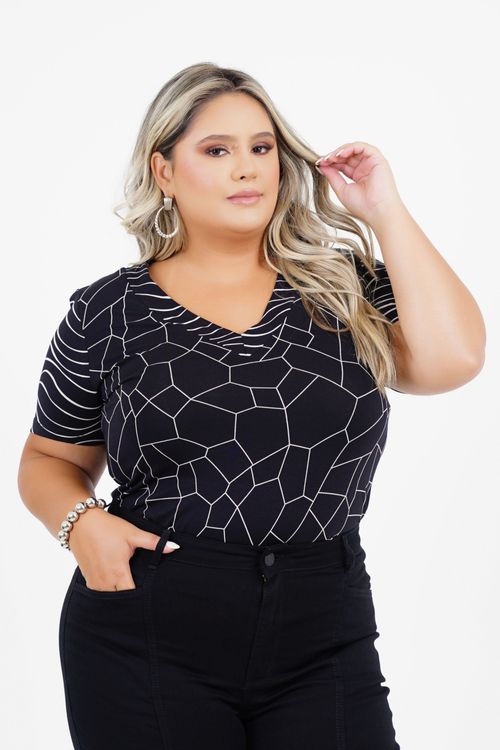 Blusa Plus Size Nirvana Manga Curta
