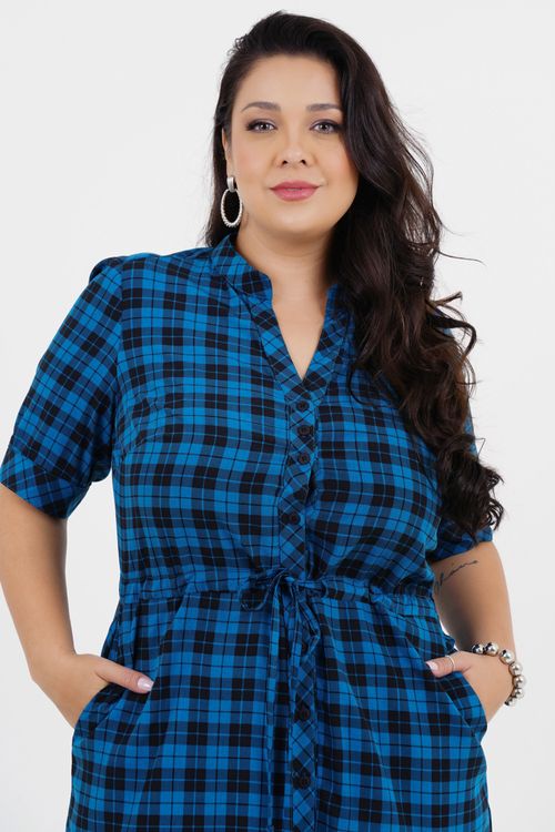 Vestido Plus Size Despertar Médio Xadrez