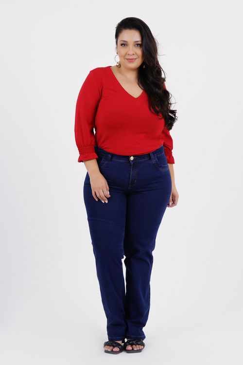 Calça Reta Plus Size Conquista Jeans