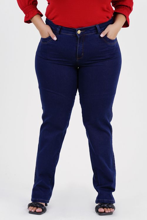 Calça Reta Plus Size Conquista Jeans