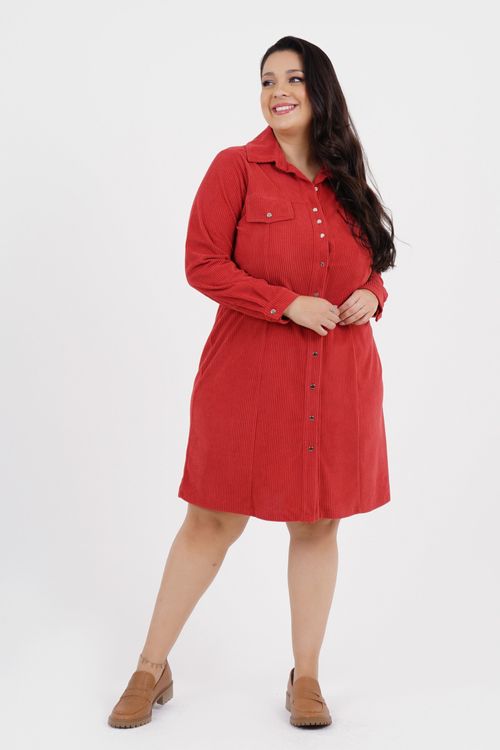 Vestido Veludo Plus Size Conexão Médio