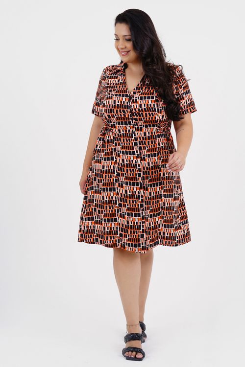 Vestido Plus Size Contemporânea Médio