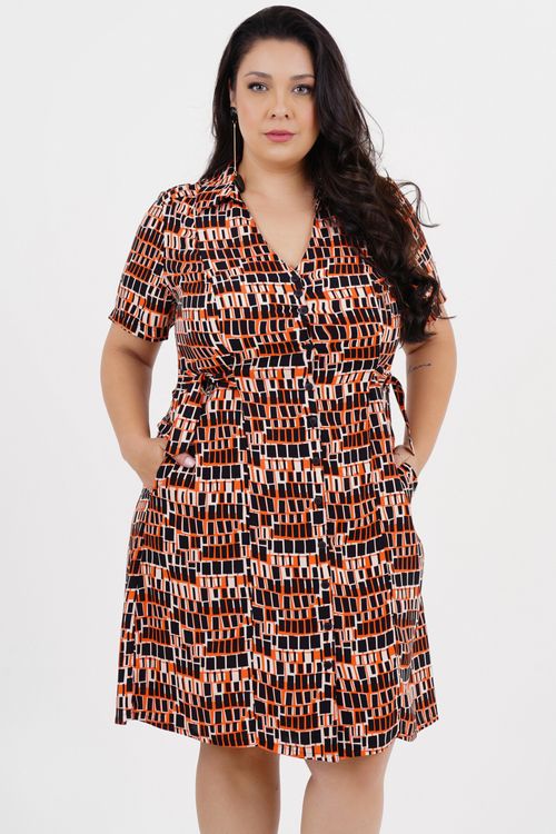 Vestido Plus Size Contemporânea Médio