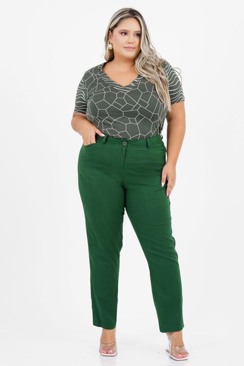Calça Reta Plus Size Consistente