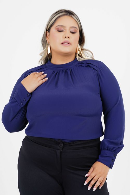 Blusa Plus Size Senso Manga Longa