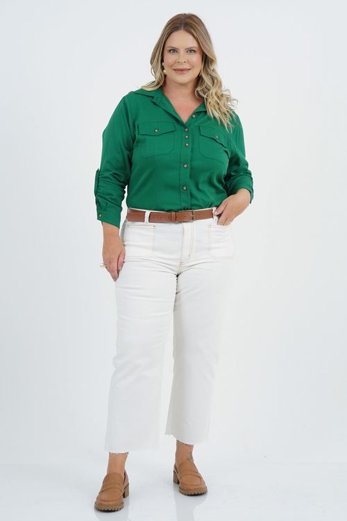 Camisa Plus Size Mente Manga Longa