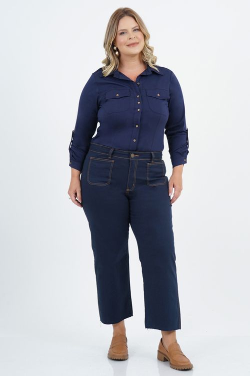 Camisa Plus Size Mente Manga Longa