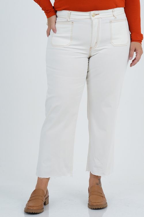 Calça Cropped Plus Size Visão Sarja