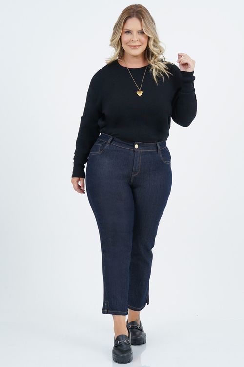 Blusa Tricot Plus Size Prática Manga Longa