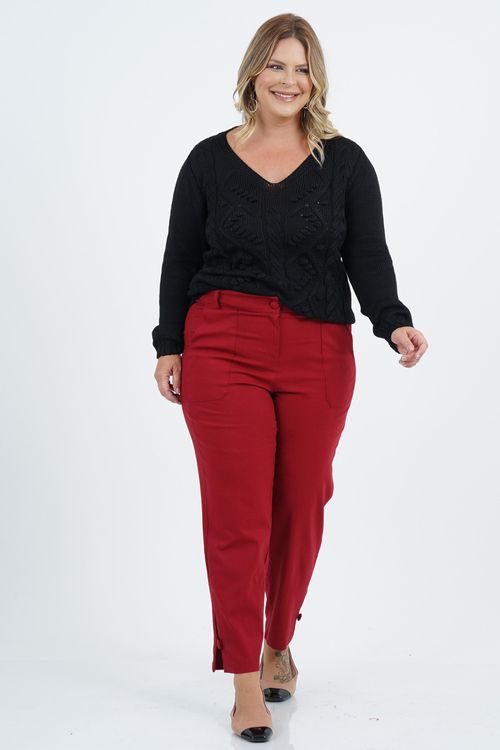Blusa Tricot Plus Size Retiro Manga Longa