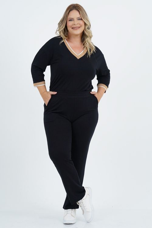 Calça Reta Plus Size Desacelerar