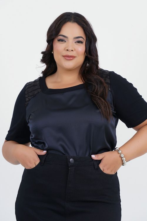 Blusa Plus Size Paciência Manga Curta