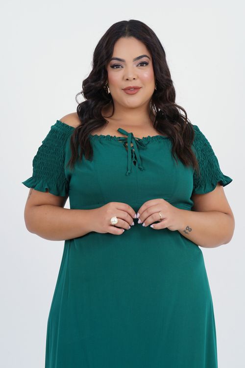 Vestido Plus Size Disposição Midi