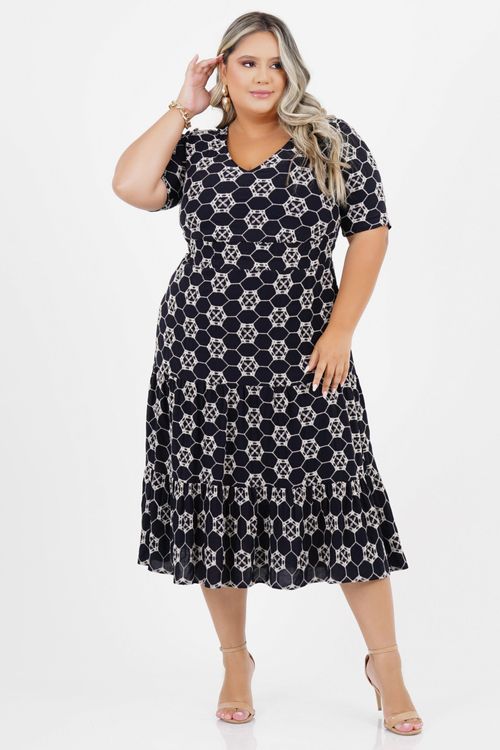 Vestido Plus Size Mar Midi Laise