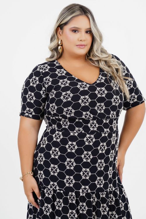 Vestido Plus Size Mar Midi Laise