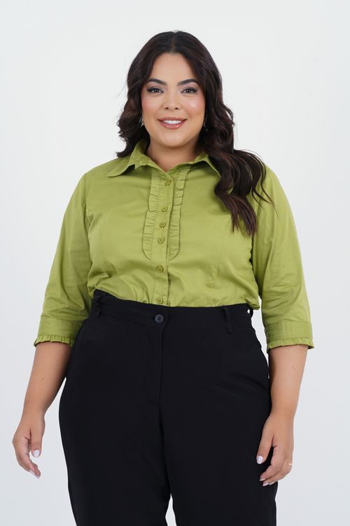 Camisa Plus Size Benefício Manga 3/4