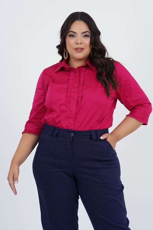 Camisa Plus Size Benefício Manga 3/4