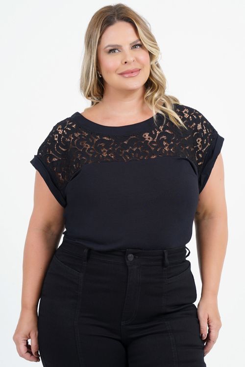 Blusa Plus Size Plenitude Manga Curta