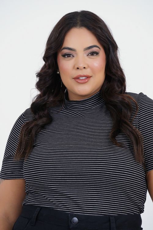 Blusa Plus Size Maturidade Manga Curta