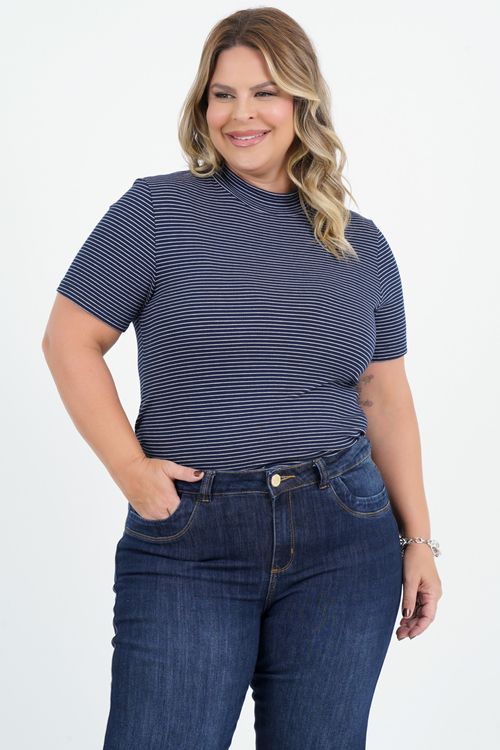 Blusa Plus Size Maturidade Manga Curta