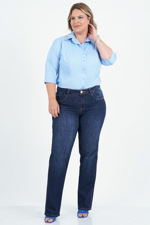 Camisa Plus Size Vida Manga 3/4