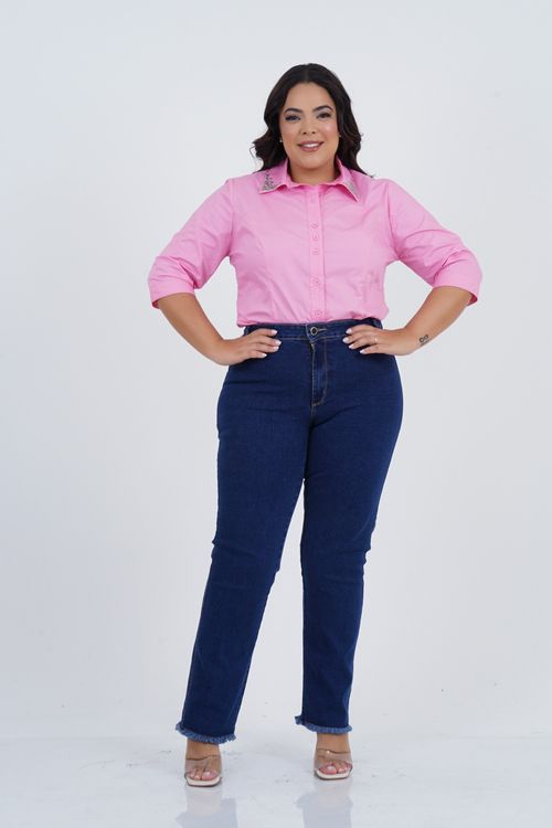 Camisa Plus Size Vida Manga 3/4