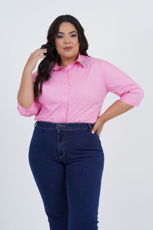 Camisa Plus Size Vida Manga 3/4