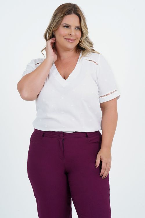 Blusa Plus Size Bella Prosperidade Manga Curta