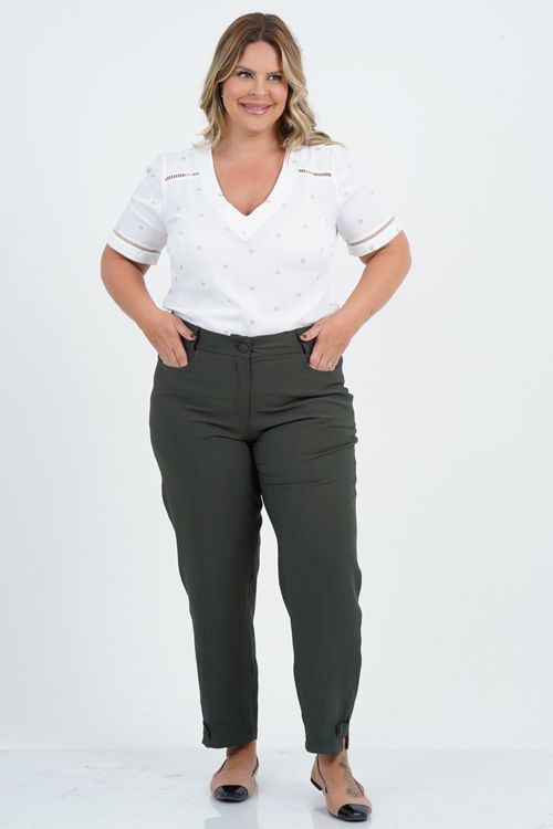 Blusa Plus Size Bella Prosperidade Manga Curta