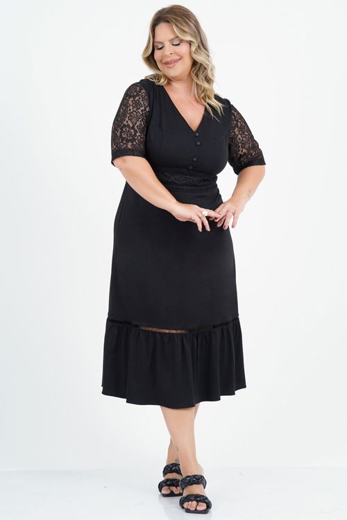 Vestido Plus Size Emoção Midi