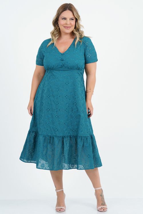 Vestido Plus Size Calor Midi Laise