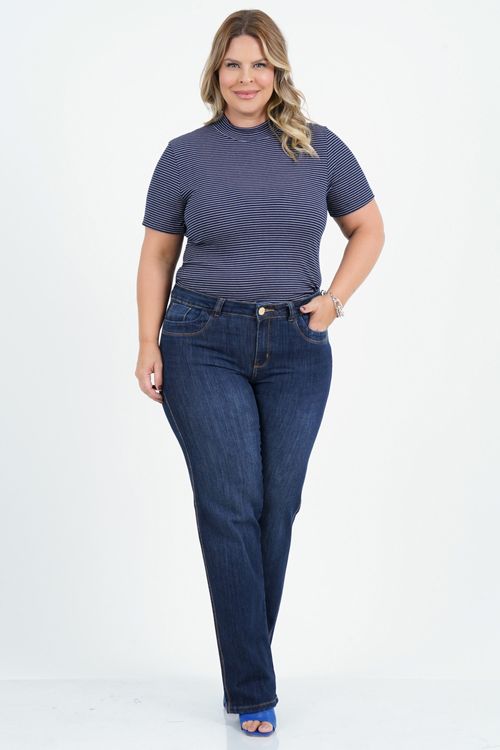 Calça Reta Plus Size Aperfeiçoar Jeans