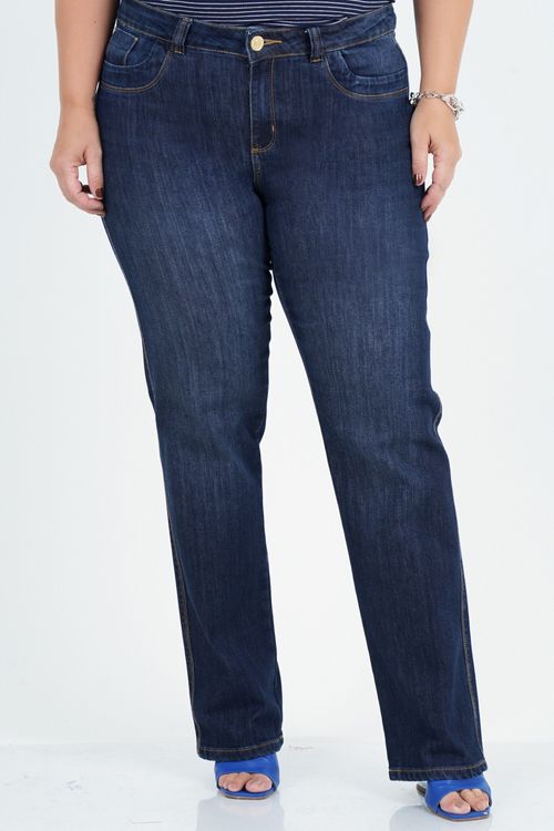 Calça Reta Plus Size Aperfeiçoar Jeans