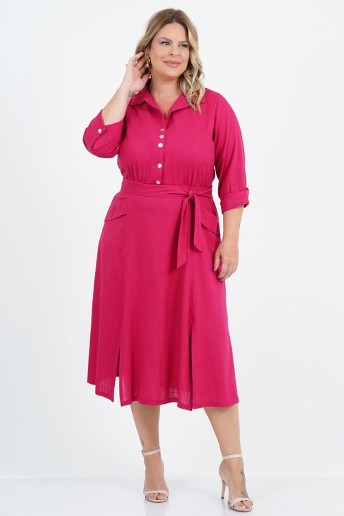 Vestido Plus Size Calmaria Midi