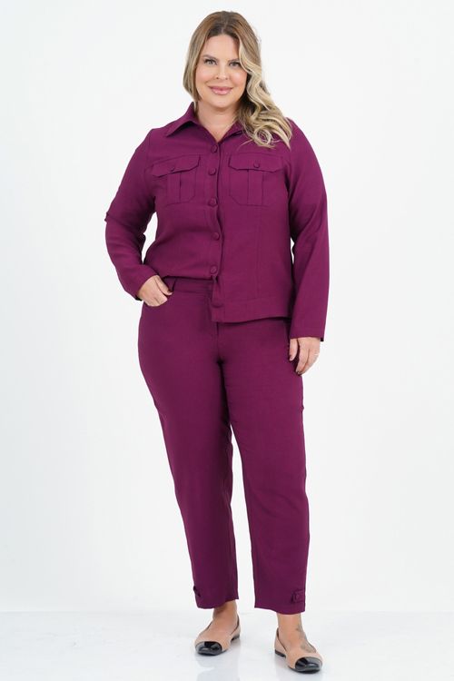 Jaqueta Plus Size Cautela Manga Longa