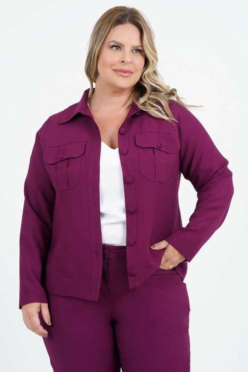 Jaqueta Plus Size Cautela Manga Longa