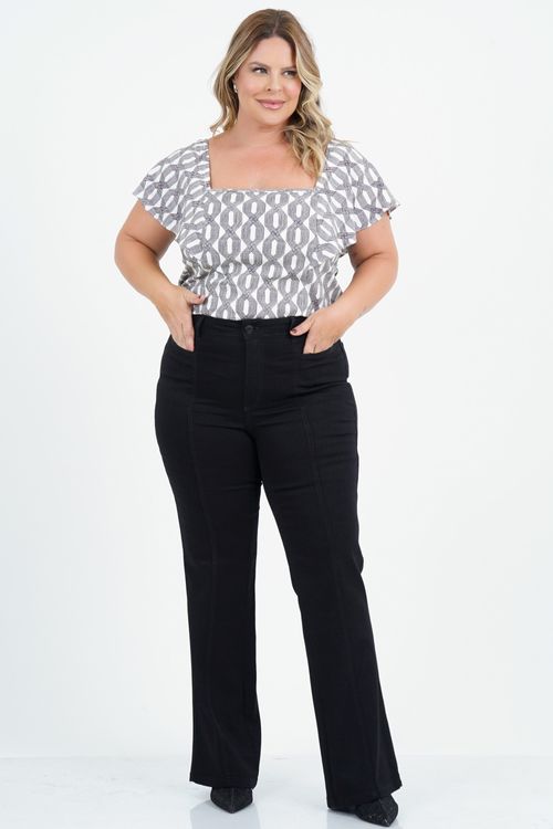 Blusa Plus Size Meiguice Manga Curta