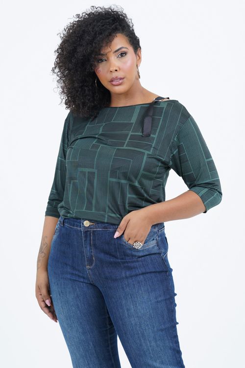 Blusa Plus Size Mindfulness Manga 3/4