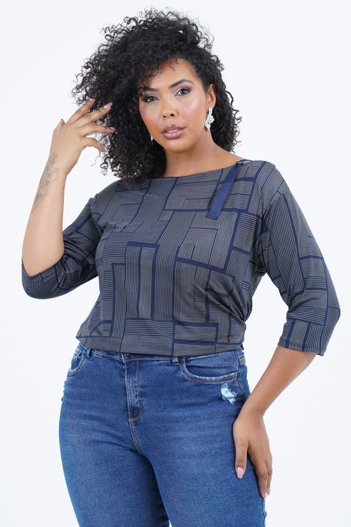 Blusa Plus Size Mindfulness Manga 3/4