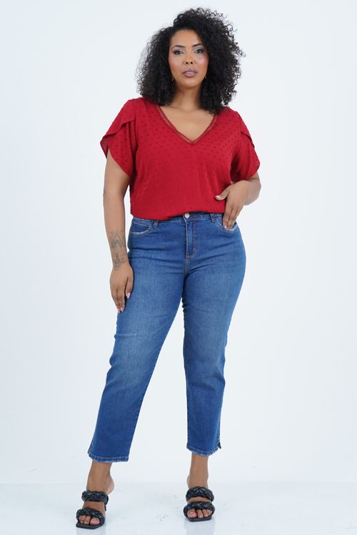 Blusa Plus Size Sereno Manga Curta